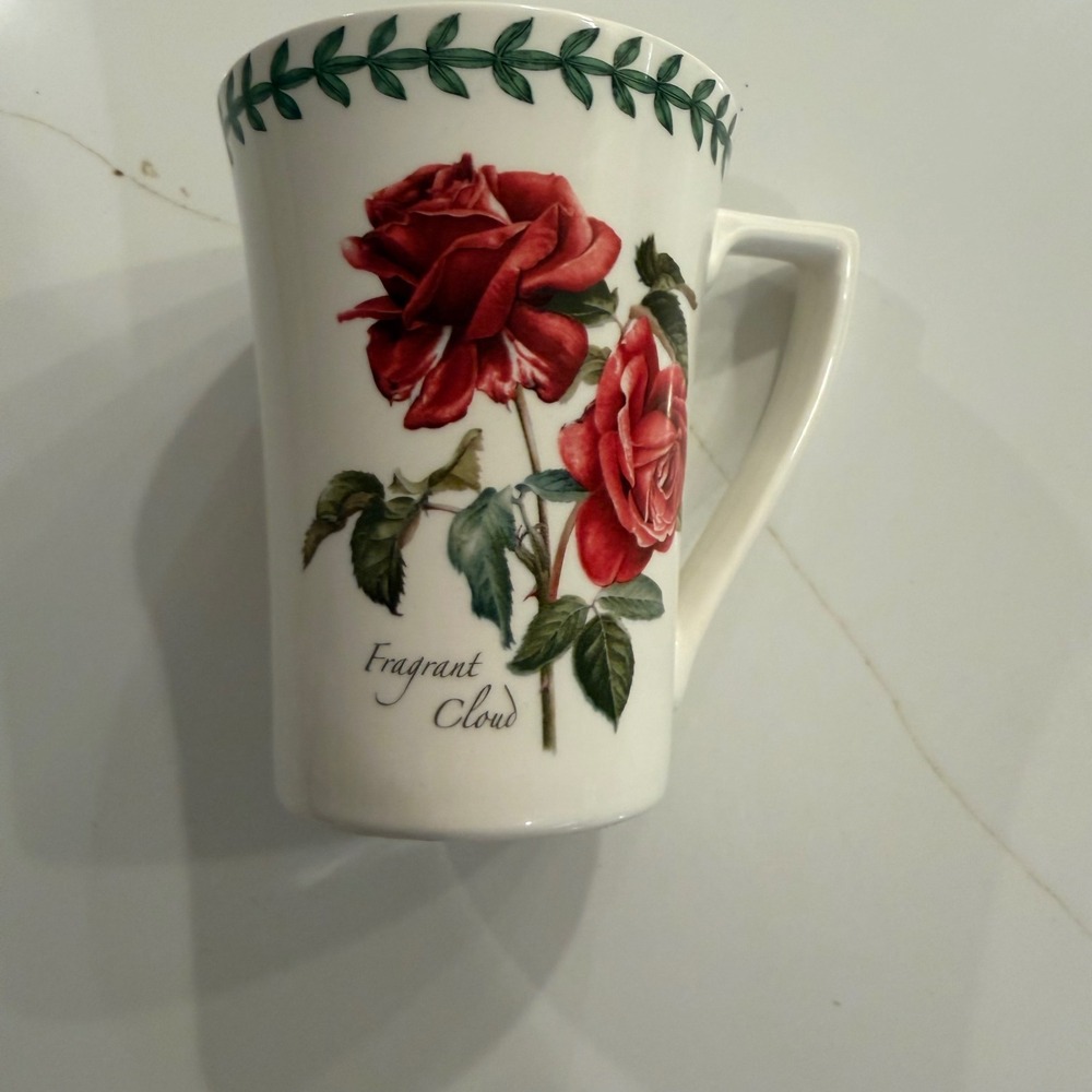 Portmeirion Botanic Roses Fragrant Cloud Mug Red Rose Made in Britain 4.5in